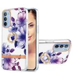 For Motorola Moto G31 / G41 Ring IMD Flowers TPU Phone Case(Purple Begonia)