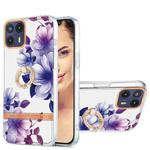 For Motorola Moto G50 5G Ring IMD Flowers TPU Phone Case(Purple Begonia)
