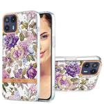 For Motorola Moto G50 5G Ring IMD Flowers TPU Phone Case(Purple Peony)