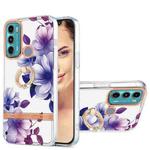 For Motorola Moto G60 / G40 Fusion Ring IMD Flowers TPU Phone Case(Purple Begonia)
