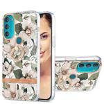 For Motorola Moto G71 5G Ring IMD Flowers TPU Phone Case(Green Gardenia)