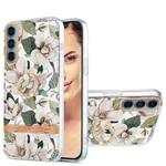 For Motorola Moto G200 Ring IMD Flowers TPU Phone Case(Green Gardenia)