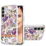 For Motorola Moto G200 Ring IMD Flowers TPU Phone Case(Purple Peony)