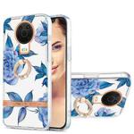 For Nokia G20 / G10 Ring IMD Flowers TPU Phone Case(Blue Peony)