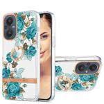 For OnePlus Nord N20 5G Ring IMD Flowers TPU Phone Case(Blue Rose)