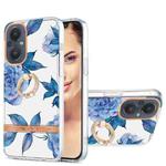 For OnePlus Nord N20 5G Ring IMD Flowers TPU Phone Case(Blue Peony)