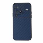 For vivo X80 Pro Accurate Hole Carbon Fiber Texture Shockproof Case(Blue)