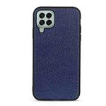 For Samsung Galaxy M33 5G Litchi Texture Genuine Leather Phone Case(Blue)