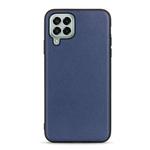 For Samsung Galaxy M33 5G Lambskin Texture Genuine Leather Phone Case(Blue)