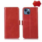 For iPhone 13 Crazy Horse Top Layer Cowhide Leather Phone Case(Red)