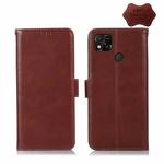 For Xiaomi Redmi 10A / 9C Crazy Horse Top Layer Cowhide Leather Phone Case(Brown)