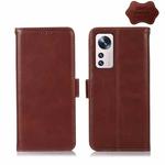 For Xiaomi 12 Pro Crazy Horse Top Layer Cowhide Leather Phone Case(Brown)