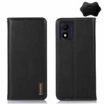 For Alcatel 1B 2022 KHAZNEH Nappa Top Layer Cowhide Leather Phone Case(Black)