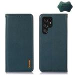 For Samsung Galaxy S22 Ultra 5G KHAZNEH Nappa Top Layer Cowhide Leather Phone Case(Green)