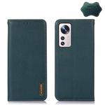 For Xiaomi 12 Pro KHAZNEH Nappa Top Layer Cowhide Leather Phone Case(Green)