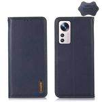 For Xiaomi 12 Pro KHAZNEH Nappa Top Layer Cowhide Leather Phone Case(Blue)