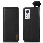 For Xiaomi 12 Pro KHAZNEH Nappa Top Layer Cowhide Leather Phone Case(Black)