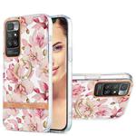 For Xiaomi Redmi 10 Ring IMD Flowers TPU Phone Case(Pink Gardenia)