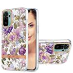 For Xiaomi Redmi Note 10S / Note 10 4G Ring IMD Flowers TPU Phone Case(Purple Peony)