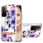 For Xiaomi Redmi Note 11 5G / Poco M4 Pro 5G Ring IMD Flowers TPU Phone Case(Purple Begonia)
