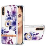 For Xiaomi Redmi 9A Ring IMD Flowers TPU Phone Case(Purple Begonia)