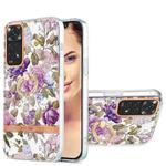 For Xiaomi Redmi Note 11S / Note 11 4G Global Ring IMD Flowers TPU Phone Case(Purple Peony)