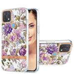 For OPPO A15 / A15s Ring IMD Flowers TPU Phone Case(Purple Peony)