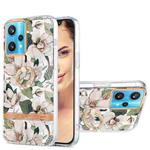 For OPPO Realme 9 Pro 5G Ring IMD Flowers TPU Phone Case(Green Gardenia)