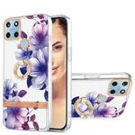 For OPPO Realme C21Y Ring IMD Flowers TPU Phone Case(Purple Begonia)