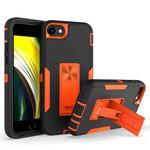 For iPhone SE 2022 / SE 2020 / 8 / 7 Magnetic Holder Phone Case(Black + Orange)