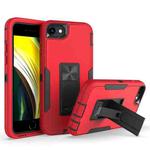 For iPhone SE 2022 / SE 2020 / 8 / 7 Magnetic Holder Phone Case(Red + Black)