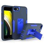 For iPhone SE 2022 / SE 2020 / 8 / 7 Magnetic Holder Phone Case(Sapphire Blue + Dark Blue)
