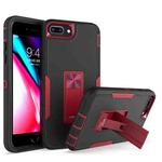 Magnetic Holder Phone Case For iPhone 8 Plus / 7 Plus(Black + Wine Red)