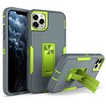 For iPhone 11 Pro Max Magnetic Holder Phone Case (Dark Grey + Green)