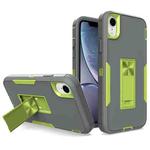 For iPhone XR Magnetic Holder Phone Case(Dark Grey + Green)