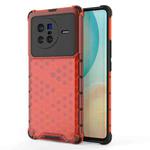 For vivo X80 5G China Shockproof Honeycomb PC + TPU Protective Case(Red)