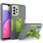 For Samsung Galaxy A33 5G Magnetic Holder Phone Case(Dark Grey + Green)