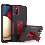 For Samsung Galaxy A02s Magnetic Holder Phone Case(Black + Wine Red)