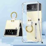 For Samsung Galaxy Z Flip3 5G GKK Shockproof Airbag Phone Case with Ring Holder & Stylus Pen(Transparent)