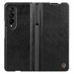 For Samsung Galaxy Z Fold3 / W22 5G NILLKIN QIN Series Crazy Horse Texture Leather Case(Black)