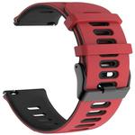 For Garmin Forerunner 245 Two-tone Silicone Watch Band(Red + Black)