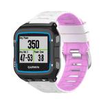 For Garmin Forerunner 920XT Two-color Steel Buckle Watch Band(White+Pink)