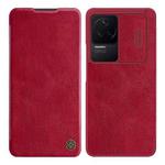 For Xiaomi Redmi K50 / K50 Pro NILLKIN QIN Series Pro Sliding Camera Cover Leather Phone Case(Red)