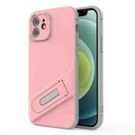 For iPhone 12 Invisible Holder TPU + PC Phone Case(Pink)