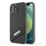 For iPhone 12 Invisible Holder TPU + PC Phone Case(Black)