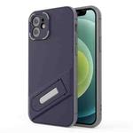 For iPhone 12 Invisible Holder TPU + PC Phone Case(Blue)