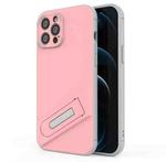 For iPhone 12 Pro Max Invisible Holder TPU + PC Phone Case(Pink)