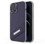 For iPhone 12 Pro Max Invisible Holder TPU + PC Phone Case(Blue)