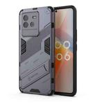 For vivo iQOO Neo6 5G Punk Armor PC + TPU Phone Case with Holder(Grey)