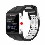 For Polar V800 GPS Smart Watch Two-color Steel Buckle Watch Band(Black+White)
